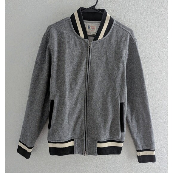 Todd Snyder X Champion Varsity Jacket Men's Size Medium Gray Fleece Full-Zip - Picture 1 of 6